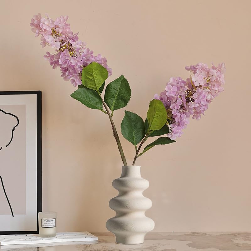 Steviieden Ceramic Vases Set 2, Modern Home Decor,Off White Round Vases,Modern Dried Flower Vases, Boho Home Decor for Centerpieces Wedding Dinner Table Party Living Room Office Bedroom