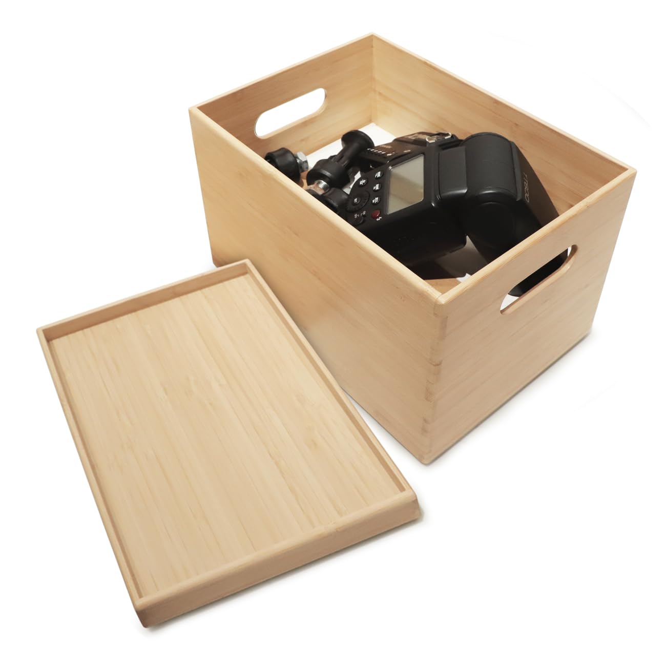 BAMOTTO CRAFTBAMBOO 3-Piece Large Bamboo Storage Box Set - 7.1in High Stackable Deep-Drawer Organizer, Lidless Bamboo Bin for Kitchen Cutlery Utensils Knives (14.6"x10.2"x7.1"*1 + 10.2"x7.3"x3"*2)