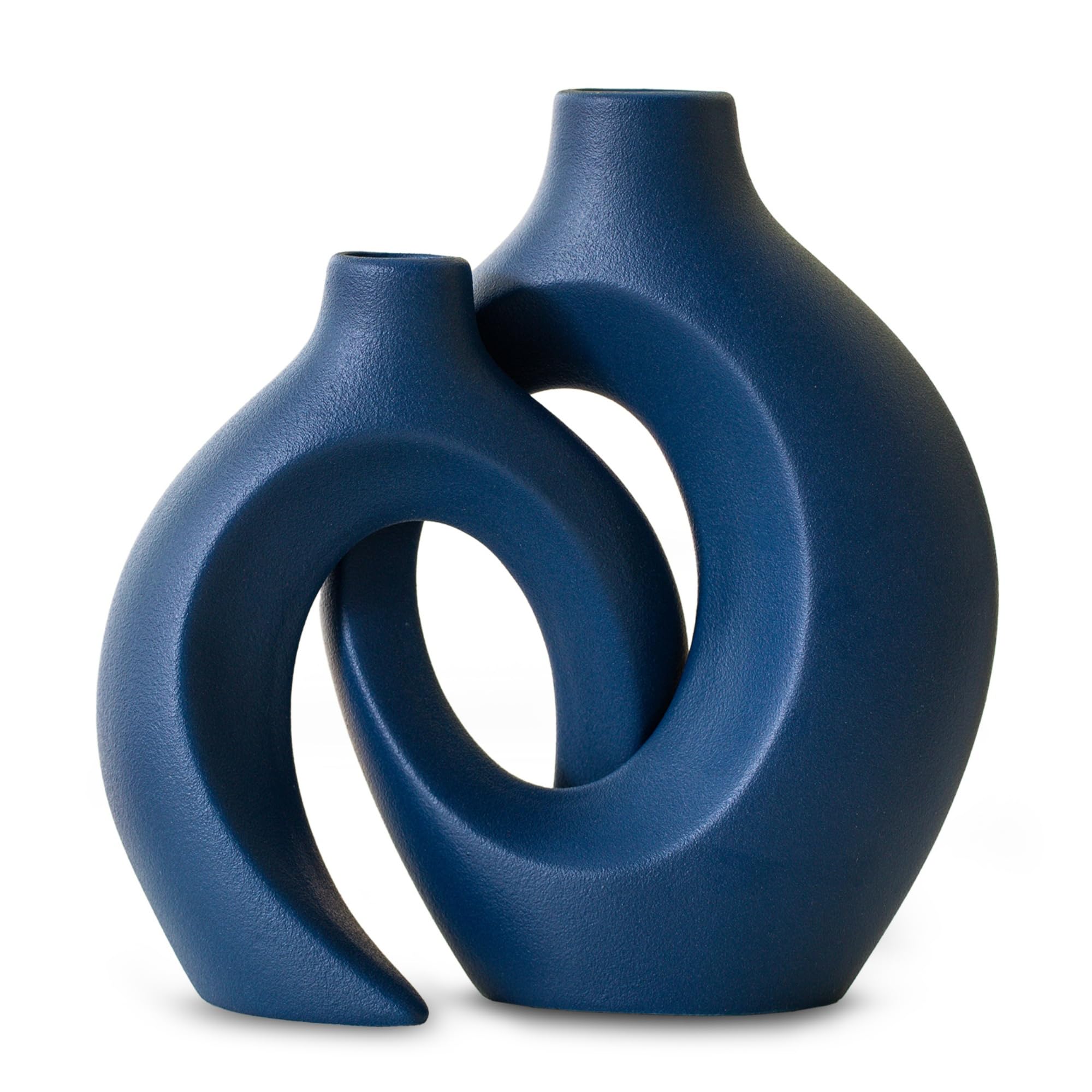 Levvohd Hollow Ceramic Vase Set of 2, Modern Nordic Minimalist Book Style Boho Aesthetic Vases for Home Decor Living Room Shelf Entryway Coffee Centerpiece Table Decorative (Cream White)