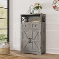 Befrases Farmhouse White Storage Cabinet with Doors and Drawers, Freestanding Kitchen Pantry Cabinet, Floor Storage Cabinet Hutch Cupboard for Kitchen, Living Dining Room, Bathroom