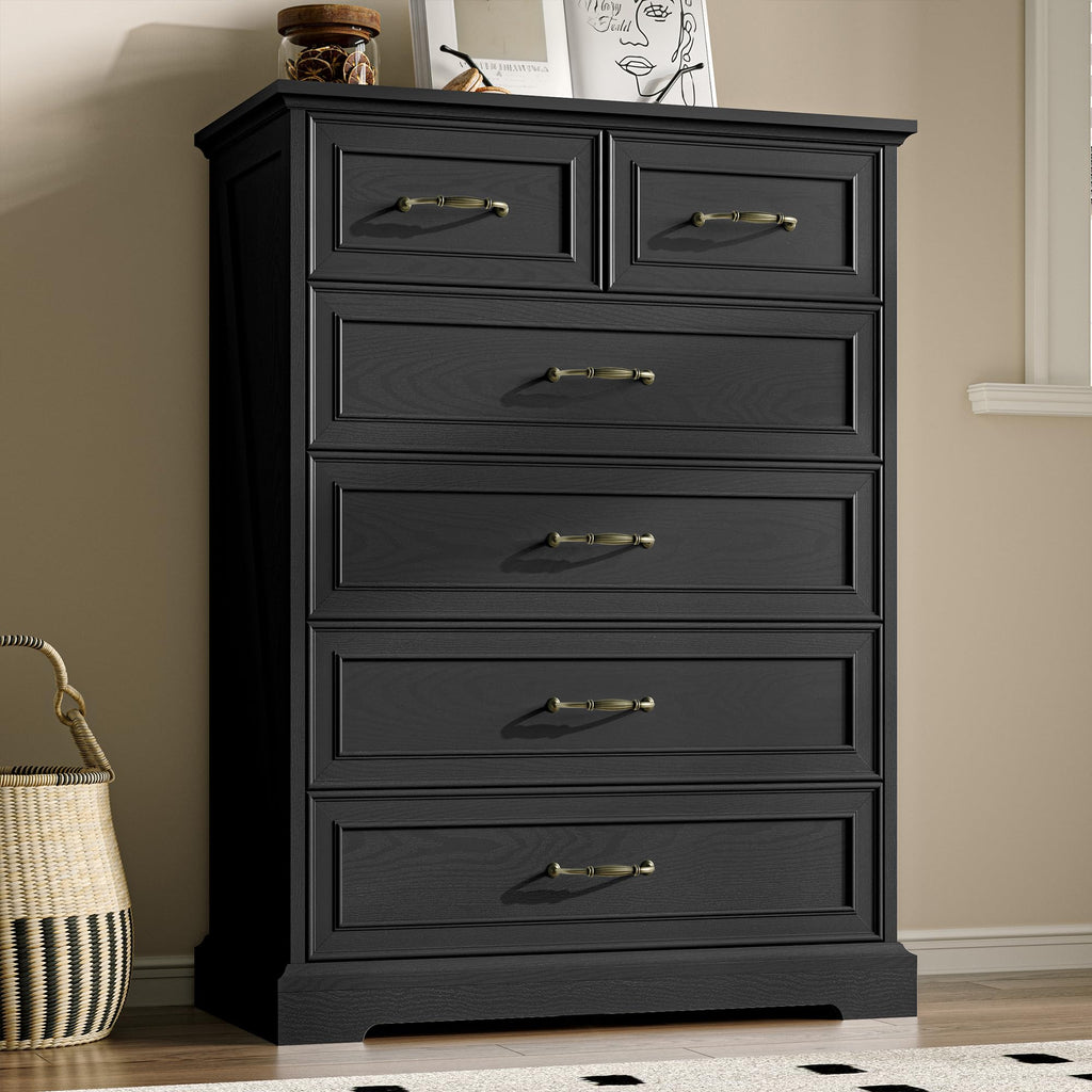 White Farmhouse 8-Drawer Wooden Dresser, 54" Wide Rustic Storage Chest with Bar Handles