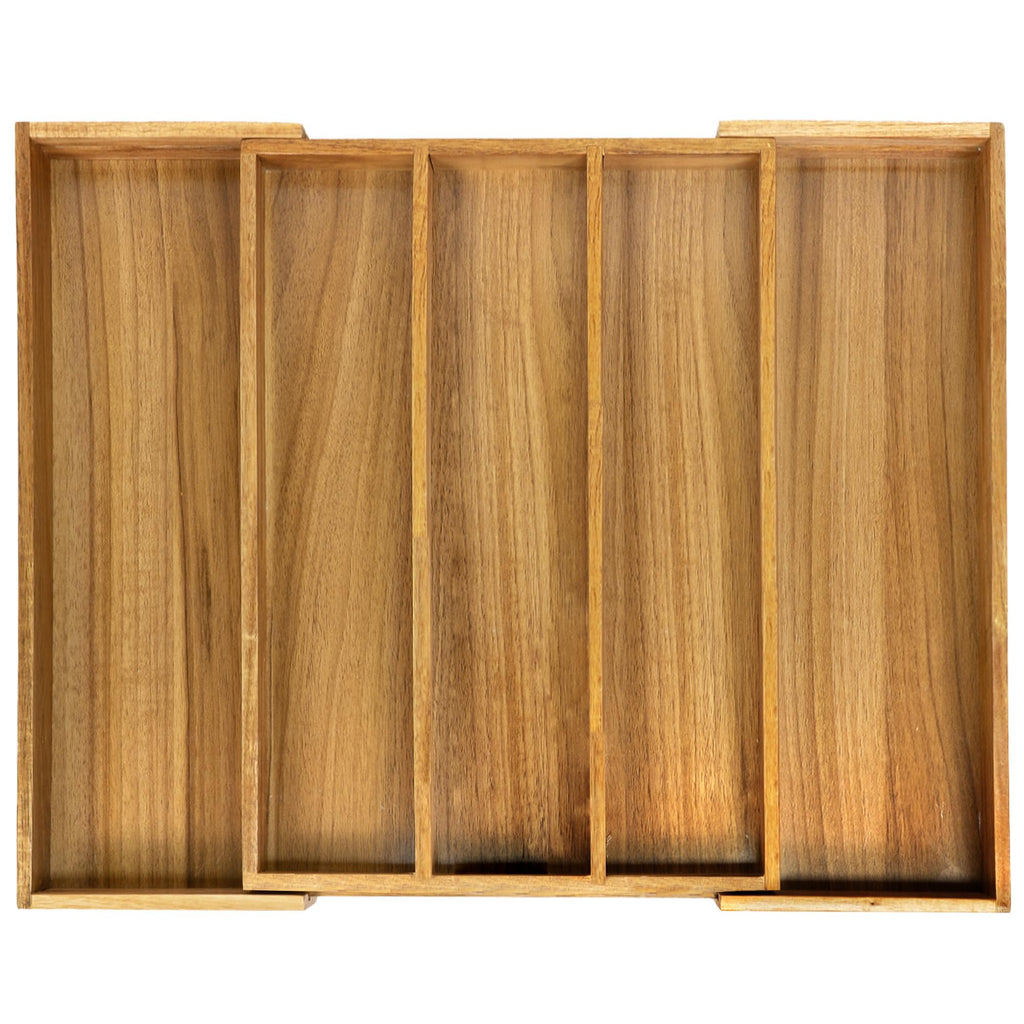 VaeFae Premium Bamboo Drawer Organizer, Expandable Silverware Drawer Organizer, Cutlery Tray with Dividers for Kitchen Utensils (Natural, Large)