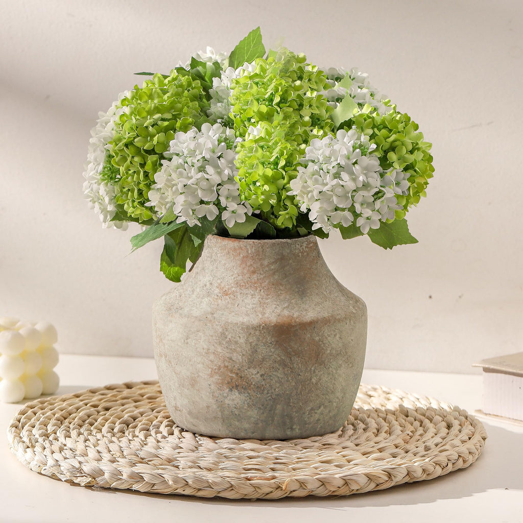 Mitt&Ditt Ceramic Flower Vase, 12.5 inch Tall Off-White Vase, Large Decorative Terracotta Vases, Farmhouse Rustic Pottery Vases for Home Decor, Living Room, Table
